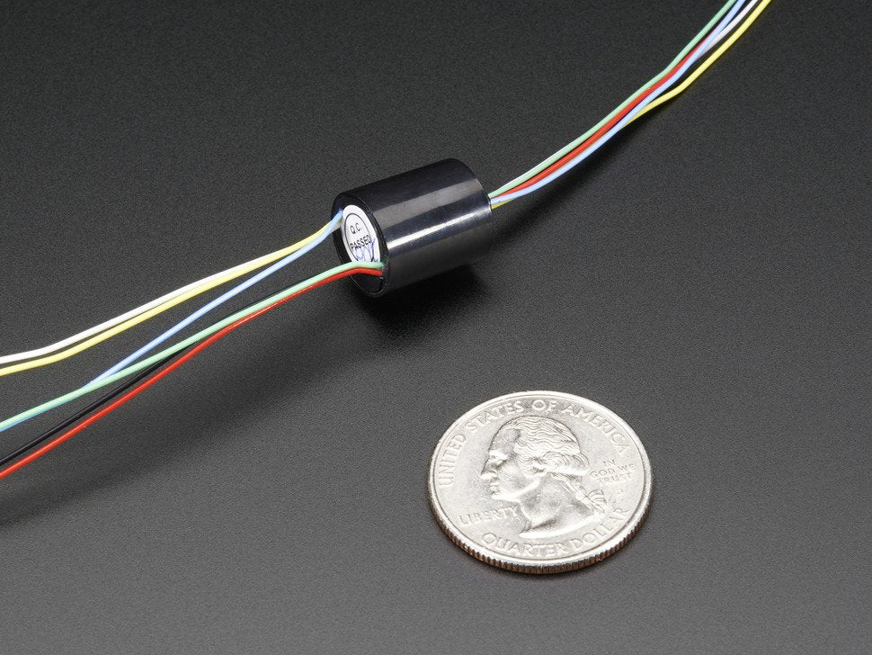 Slip Ring Miniature 12mm diameter 6 wires max 240V @ 2A
