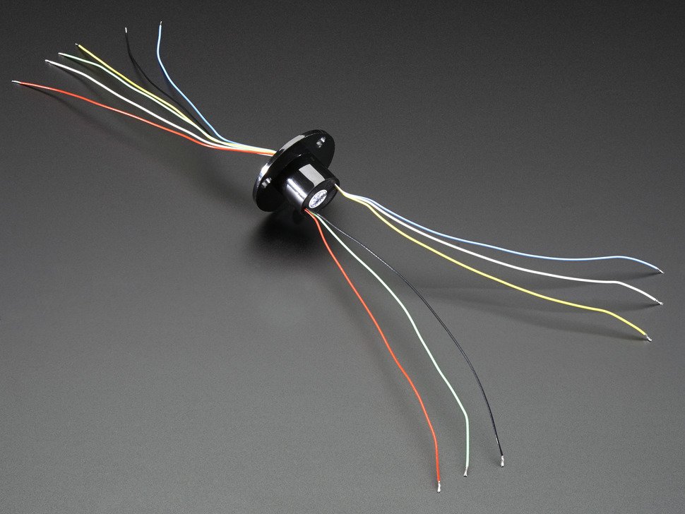Slip Ring with Flange 22mm diameter 6 wires max 240V @ 2A