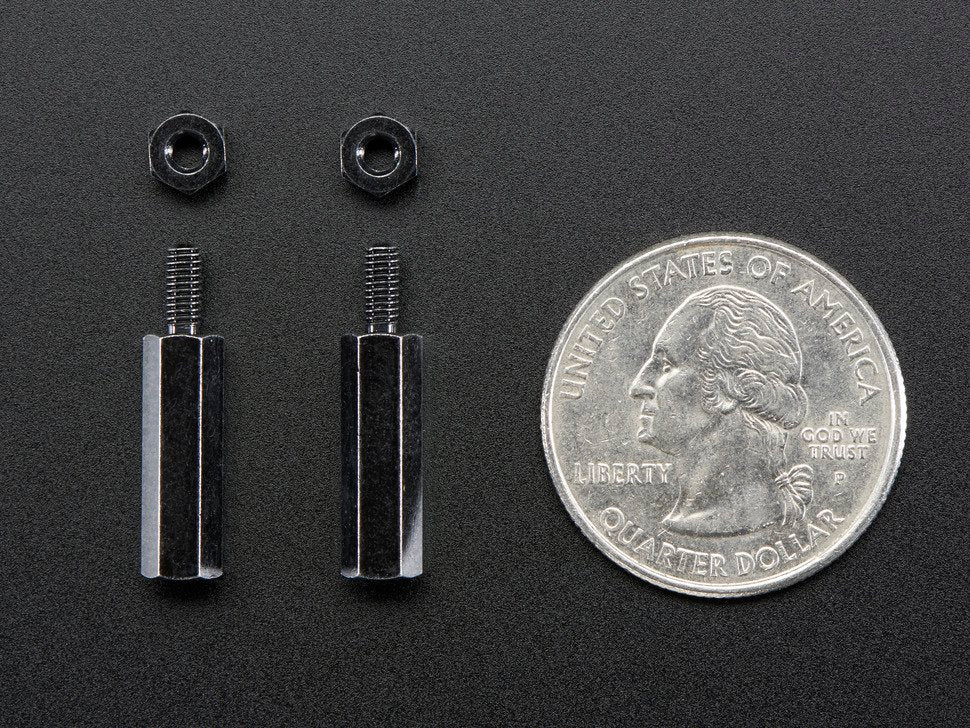 Standoffs Brass M2.5 16mm tall Black Plated