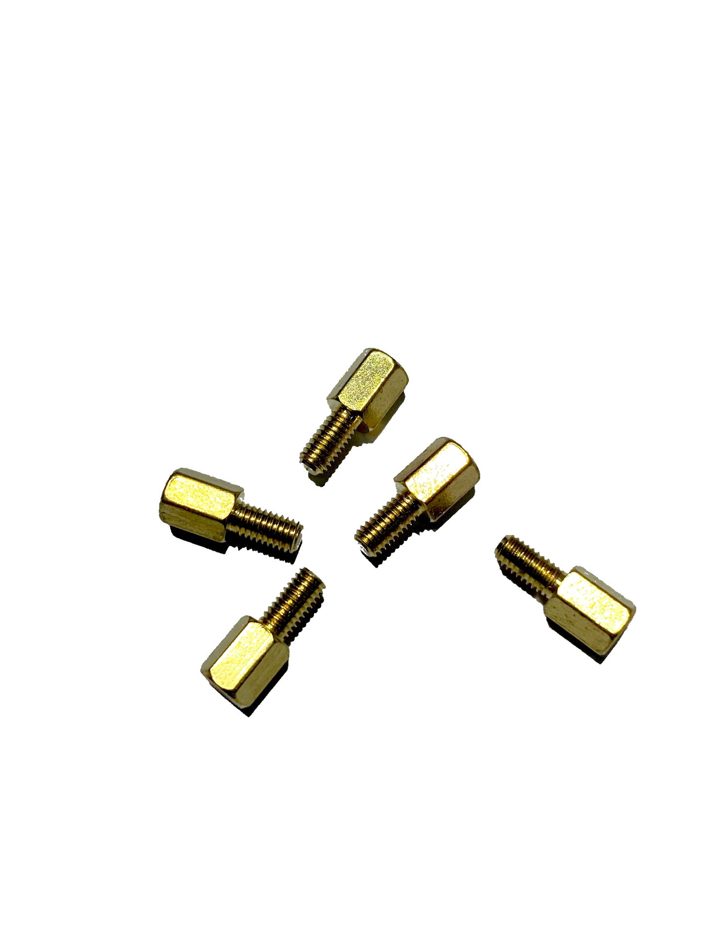 M3 Brass Male–Female Hex Standoffs (5-Pack) | 6 mm Hex