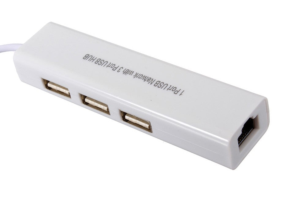 USB 2.0 and Ethernet Hub - 3 USB Ports and 1 Ethernet
