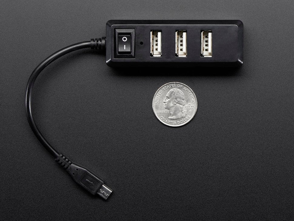 USB Mini Hub with Power Switch OTG Micro USB