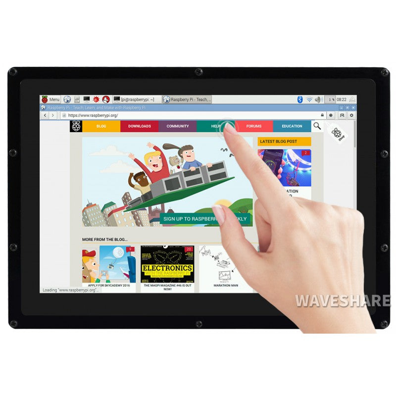 10.1inch Capacitive Touch Screen LCD with Case, 1280×800, HDMI for Raspberry Pi