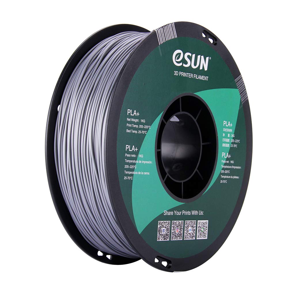 eSUN Gray PRO PLA+ 3D Printer Filament Dimensional Accuracy +/- 0.03 mm 1 kg Spool 1.75 mm