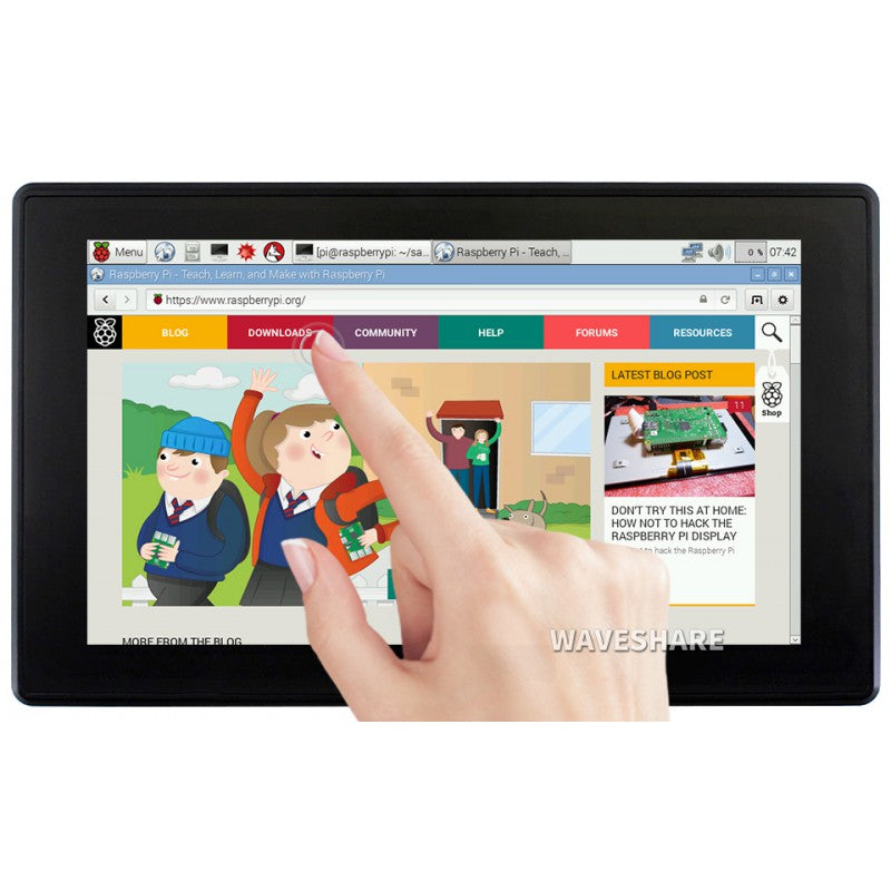 7inch Capacitive Touch Screen LCD with Case, 1024x600, HDMI Raspberry Pi