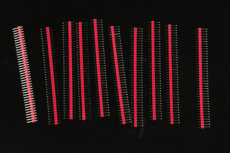 Headers 0.1″ 2.54 mm Arduino Male Pin Straight Red 5PCS