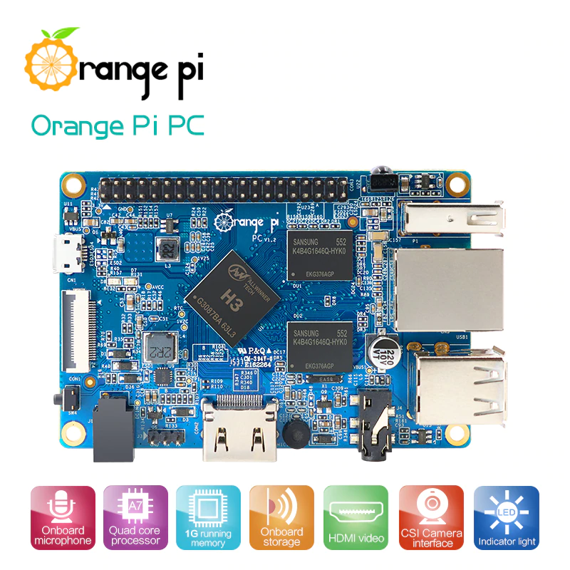Orange Pi PC Single Board Android 4.4, Ubuntu, Debian 1GB DDR3 SDRAM