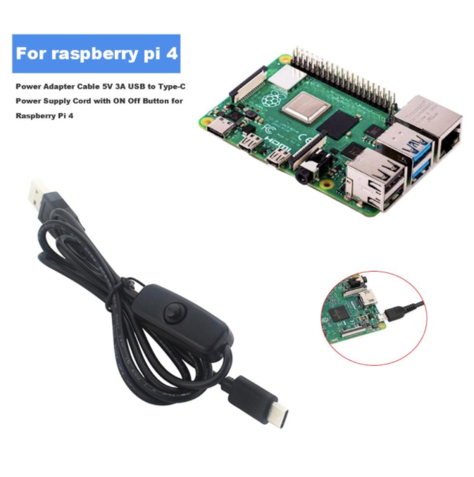 USB Power Only Cable with Switch - A / USB C