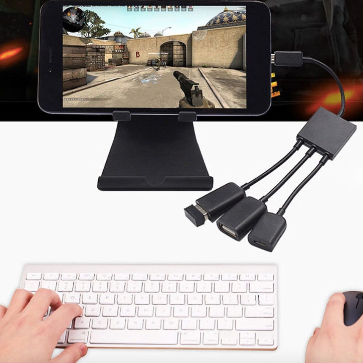 USB-C to Type A USB Mini Hub OTG 3 Ports