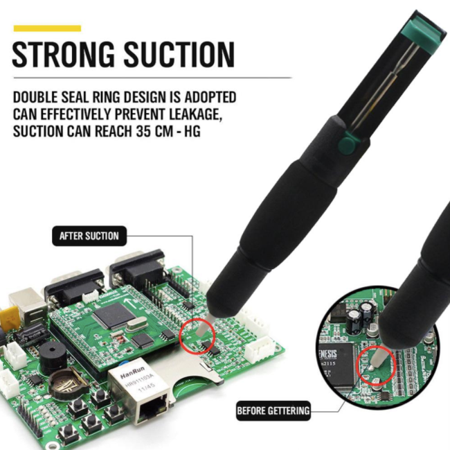 Solder / Desoldering Pump with Anti-Skid Handle Double Spring Action