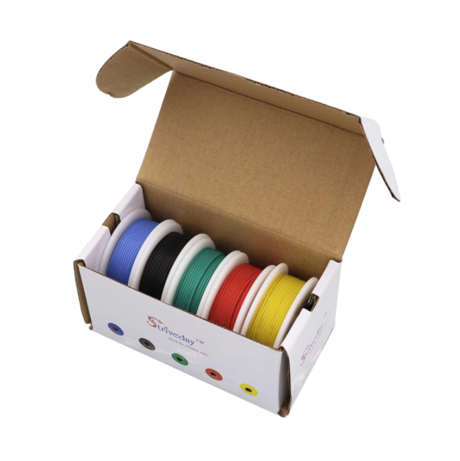 Hook-up Wire Spool Set - 30AWG Solid Core - 5 x 10m