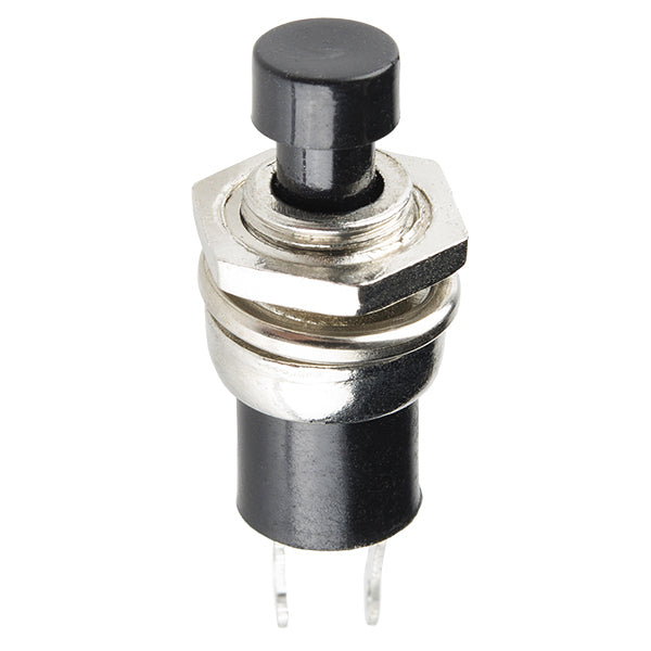 Button Momentary Panel Mount Black