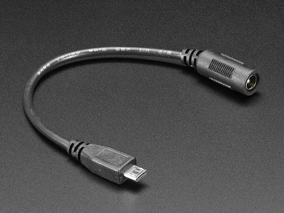 MicroUSB Plug to 5.5 / 2.1mm DC Barrel Jack Adapter