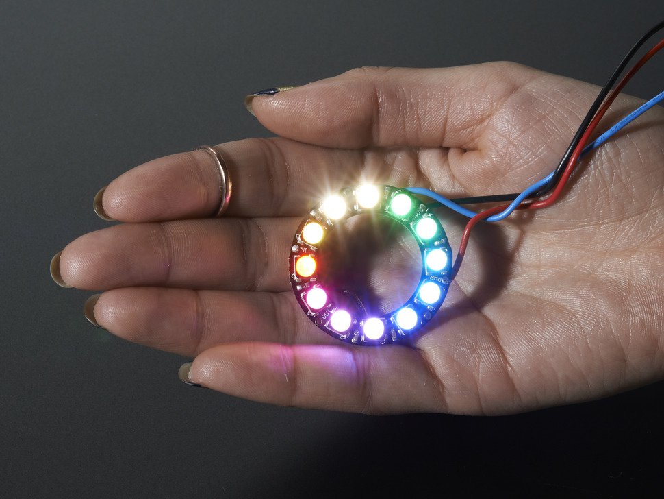 NeoPixel Ring - 12 x 5050 RGBW LEDs w/ Integrated Drivers - Natural White - ~4500K