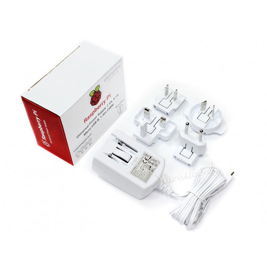 Raspberry Pi 3 B / B+ Official Universal Power Supply Interchangeable Heads