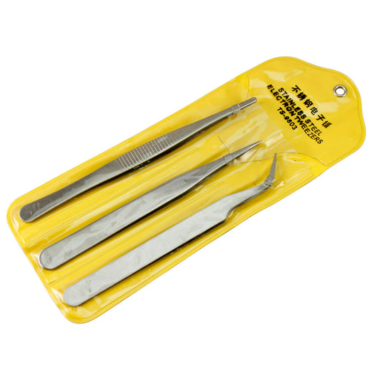 Tweezers Stainless Steel Assembly Repair Precision Tool Electronic Set