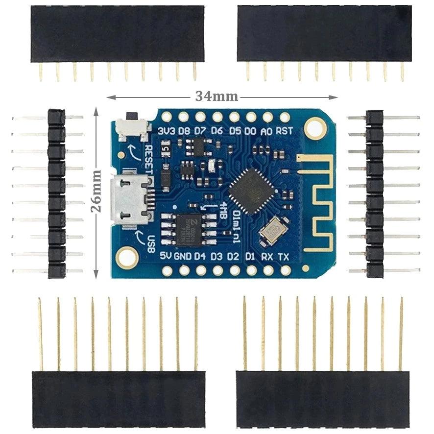 D1 Mini Nodemcu with ESP8266-12F WLAN module compatible with Arduino