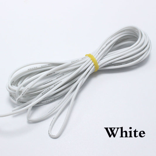 Wire White 22 AWG Flexible Silicone Cable 0.3mm2 High-Temperature Max 200 Degrees Arduino
