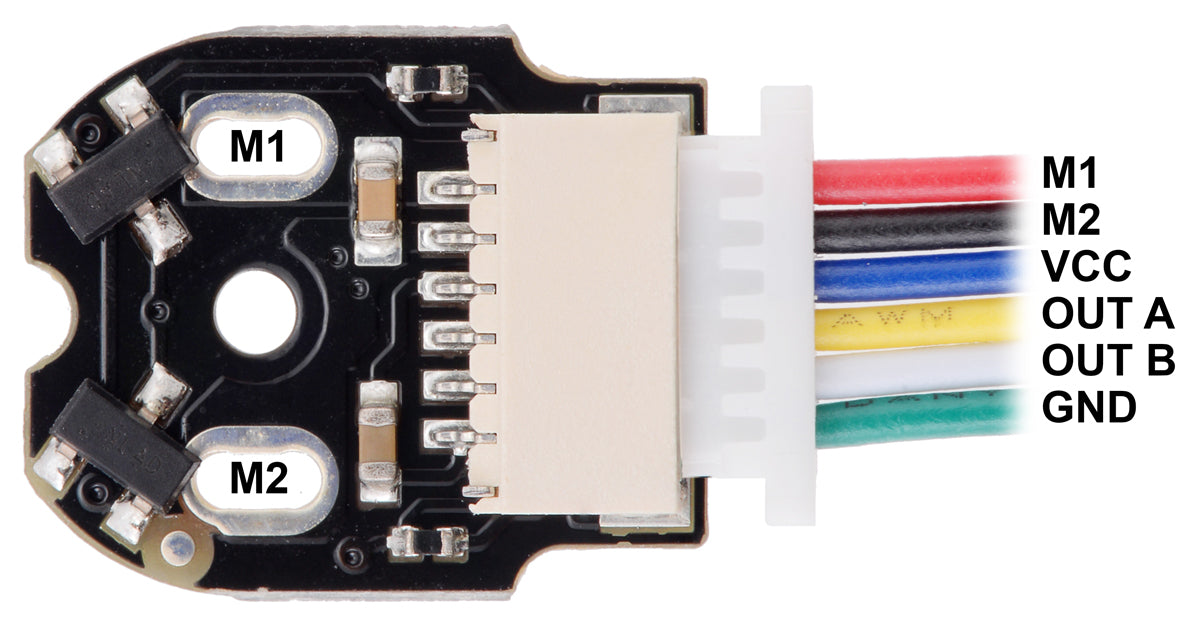 Magnetic Encoder Pair Kit with Side-Entry Connector for Micro Metal Gearmotors, 12 CPR, 2.7-18V