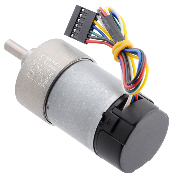 6.3:1 Metal Gearmotor 37Dx65L mm 12V with 64 CPR Encoder - Pololu