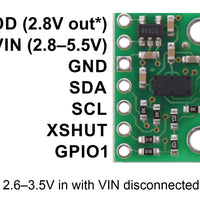 VL53L4CD Time-of-Flight Distance Sensor Carrier with Voltage Regulator, 120cm Max - Pololu image 2