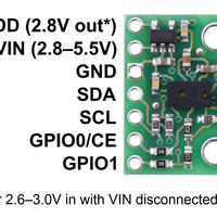 VL6180X Time-of-Flight Distance Sensor Carrier with Voltage Regulator, 60cm max - Pololu image 2