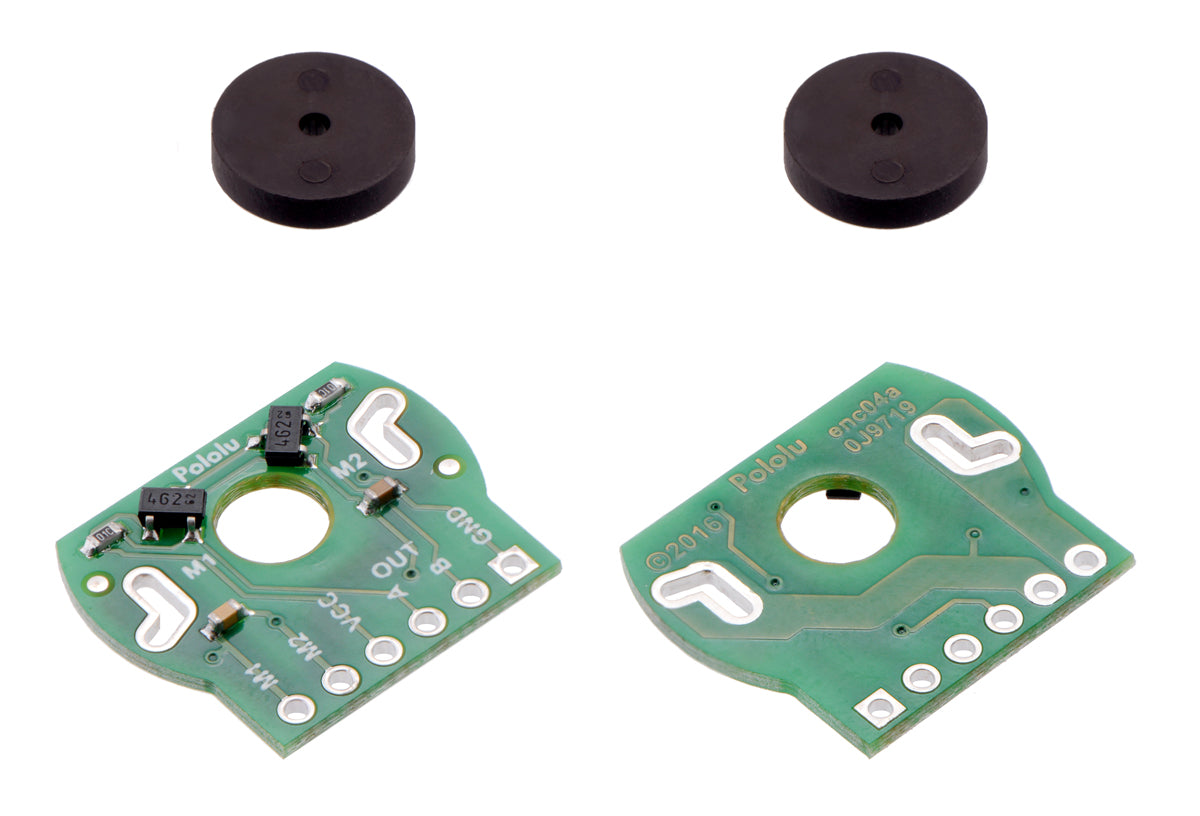 Magnetic Encoder Pair Kit for Mini Plastic Gearmotors, 12 CPR, 2.7-18V - circuitrocks