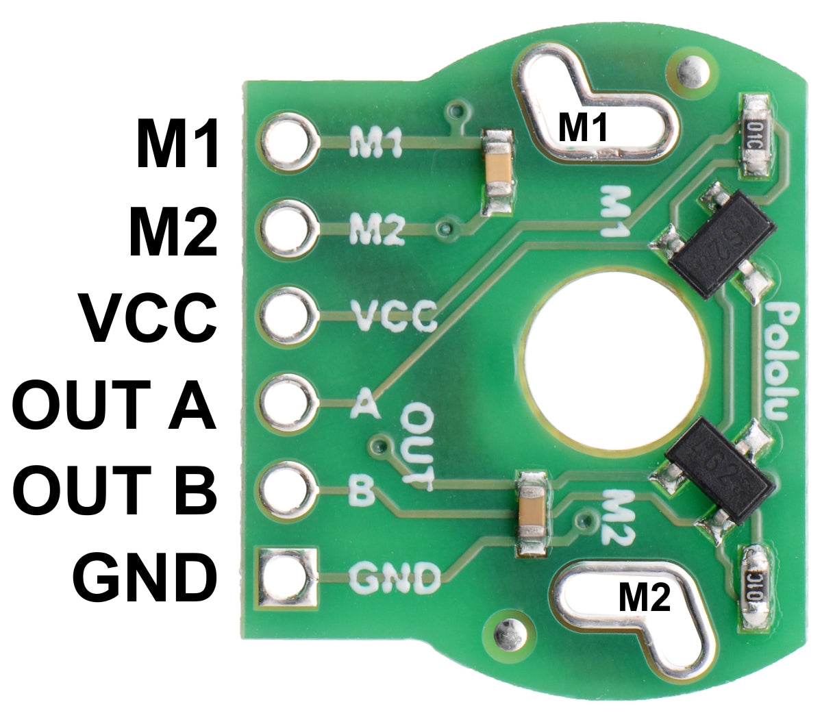 Magnetic Encoder Pair Kit for Mini Plastic Gearmotors, 12 CPR, 2.7-18V - Pololu
