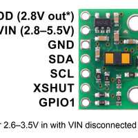 VL53L1X Time-of-Flight Distance Sensor Carrier with Voltage Regulator, 400cm Max - Pololu image 3