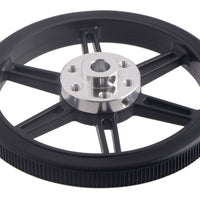Pololu Multi-Hub Wheel w/Inserts for 3mm and 4mm Shafts - 80×10mm, Black, 2-Pack - Pololu image 2
