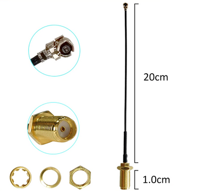 2.4G 2.5dBi Wifi Omni Directional Antenna with IPEX (u.FL) to SMA Male to Female Connector Adapter