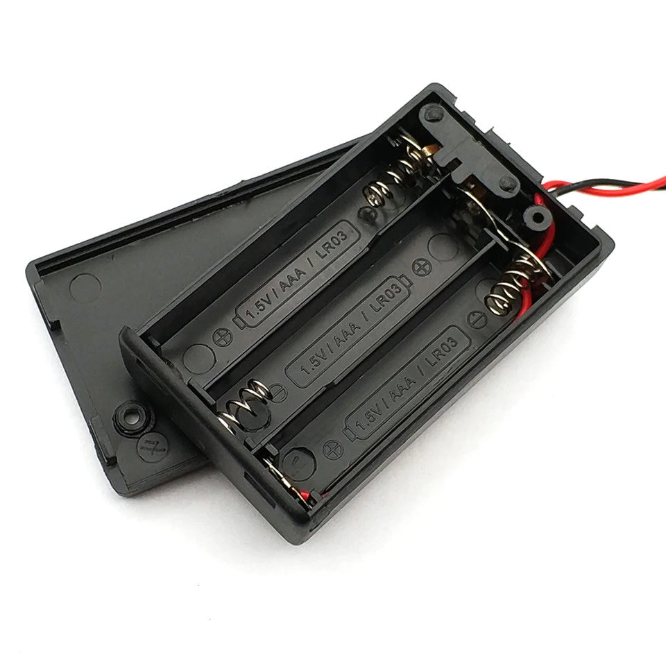 Battery Holder AAA 3S Case Box With Leads With ON/OFF Switch Cover