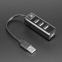 USB Mini Hub with Power Switch - 4-Port Portable Hub