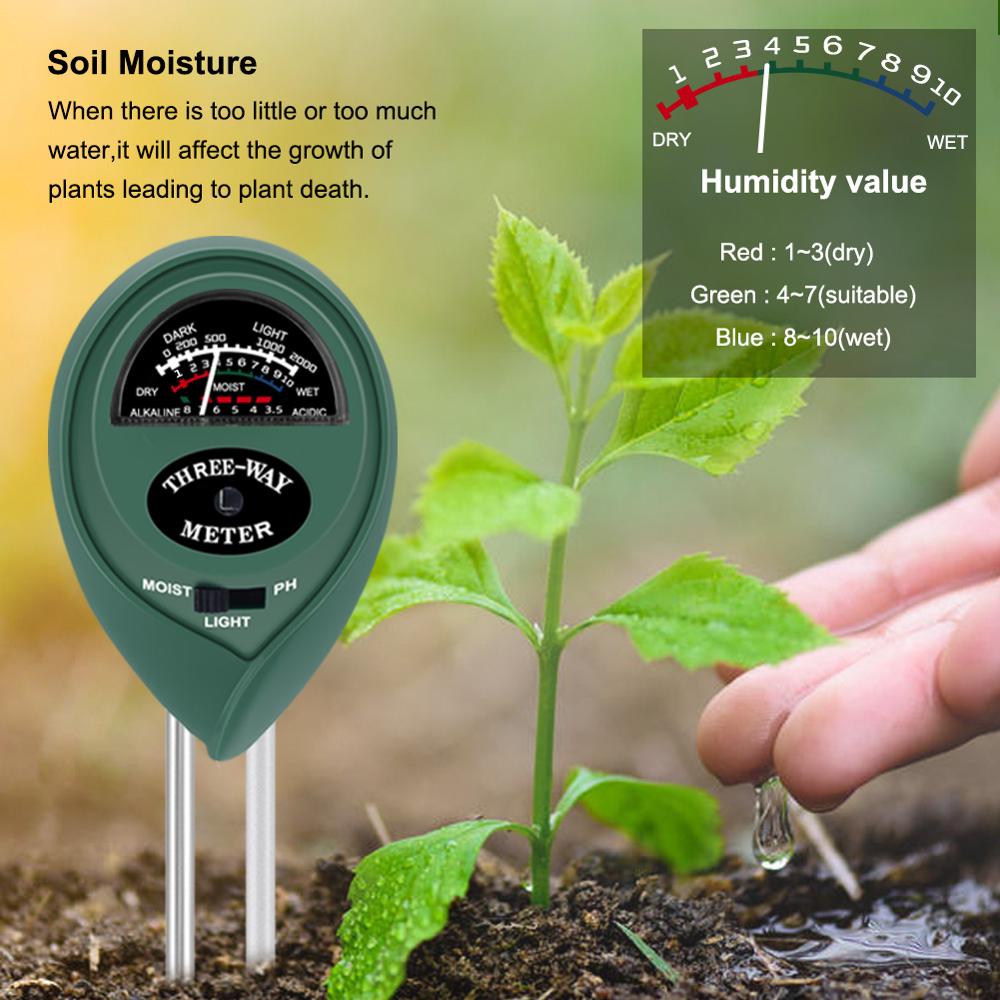 Soil Movement Instrument 3 in 1 Soil Instrument Gardening Soil Tester Hygrometer / Measuring PH ...