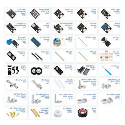 ACEBOTT QE036 Intelligent Transportation Display Kit with Sandbox Map – Year 1 | ESP32 STEM Education Kit (5 Projects)