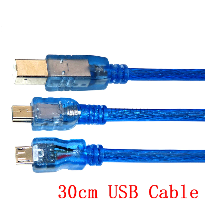 USB Cable (USB-C / Micro-USB / Mini-USB) to USB-A, 30 cm