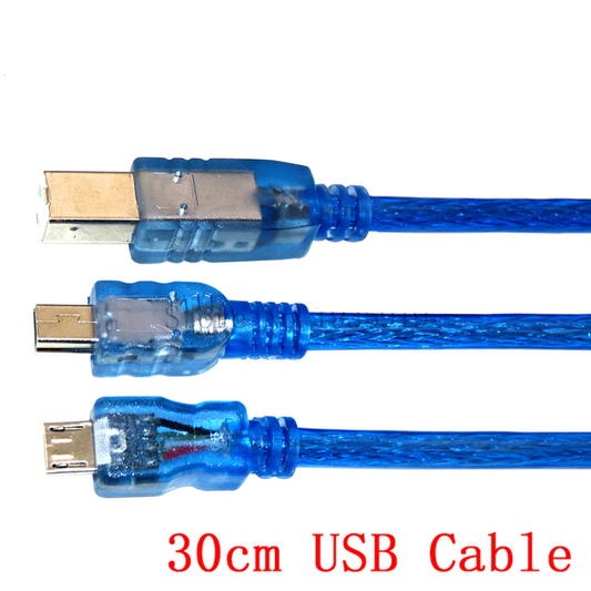 USB Cable (USB-C / Micro-USB / Mini-USB) to USB-A, 30 cm