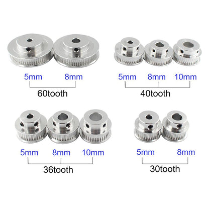 GT2 Timing Pulley 2Gt Bore Aluminium Gear Teeth