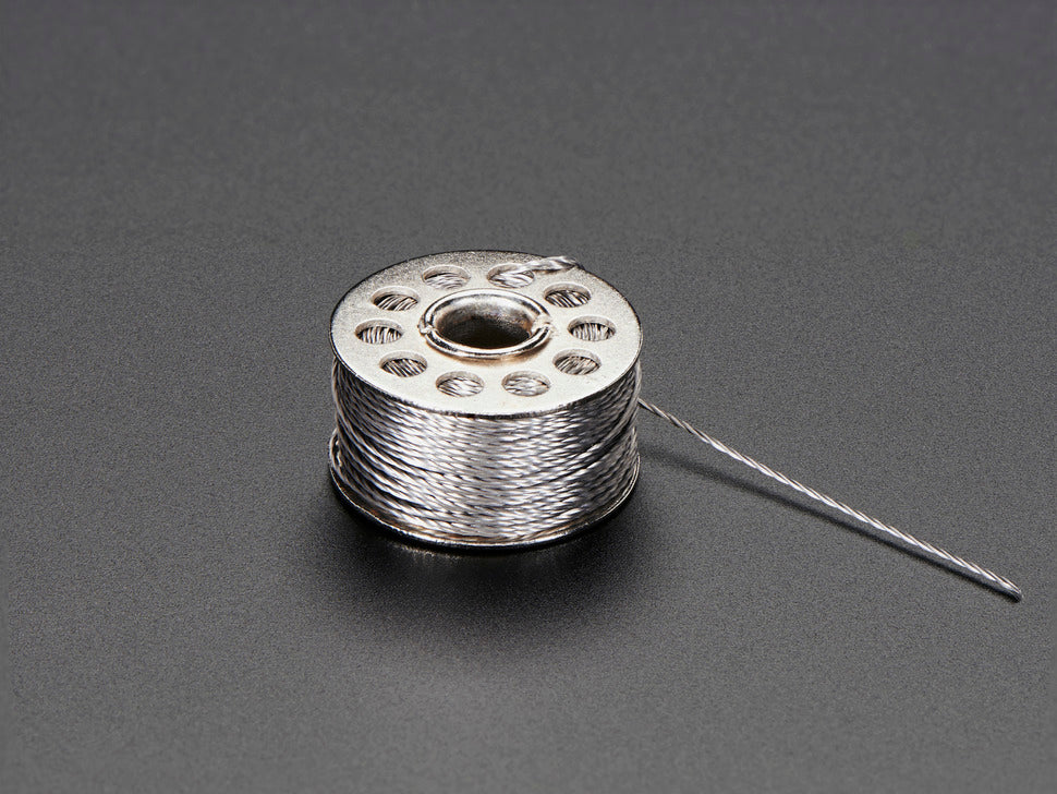 Adafruit Stainless Steel Conductive Thread - 3-ply, 18m (60ft)