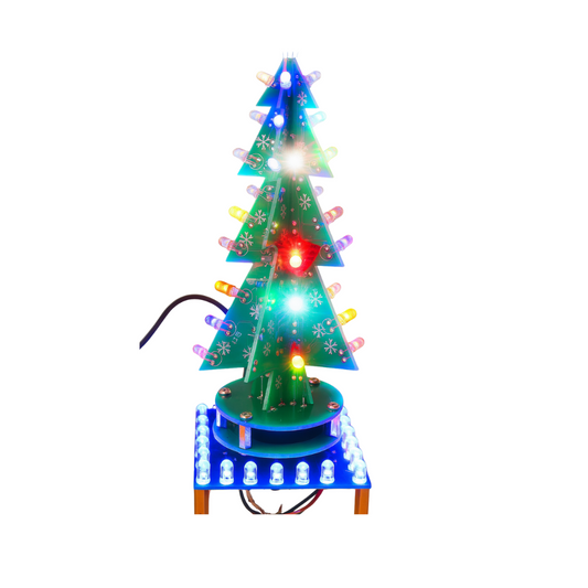 TwinkleSpin DIY LED Christmas Tree Music Box – Auto‑Rotating Light‑Show Kit