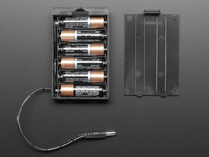 Battery holder 6 x AA with 5.5mm/2.1mm plug
