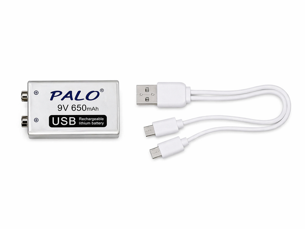 9V 650mAh USB-Rechargeable PALO Battery