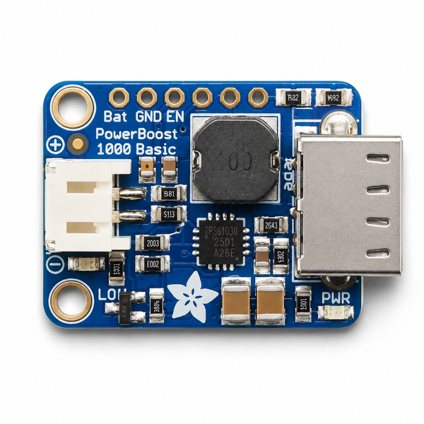 Adafruit PowerBoost 1000 Basic - 5V USB Boost 1A from 1.8V+