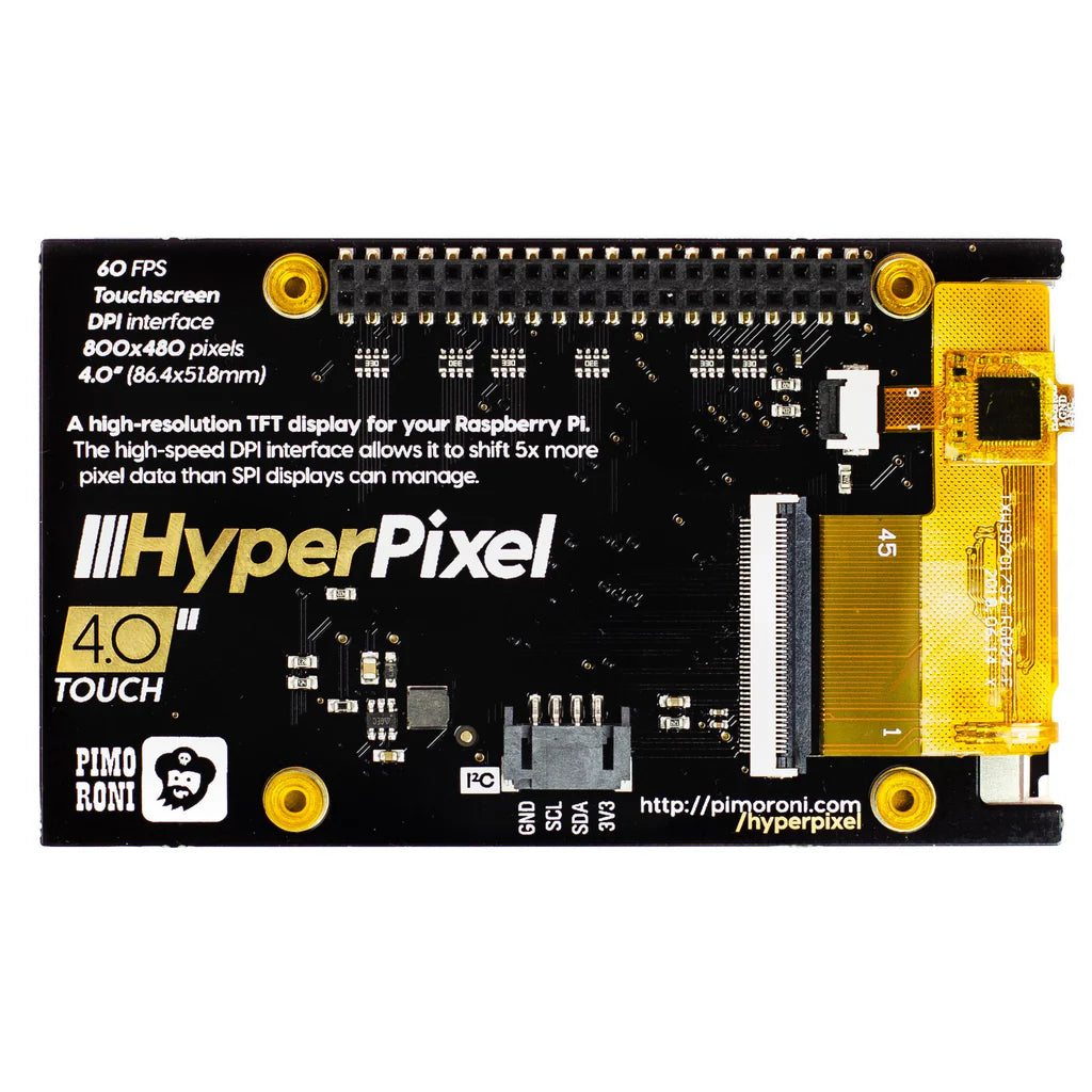 Pimoroni HyperPixel 4.0 - Hi-Res 800x480 Pi Display, Touch