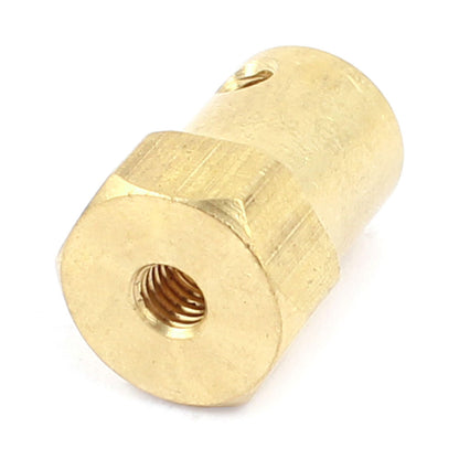 Coupling 2mm Hexagon Brass for Motor Shafts and Wheels