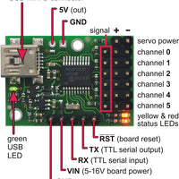 Micro Maestro 6-Channel USB Servo Controller (Assembled) - Pololu image 3