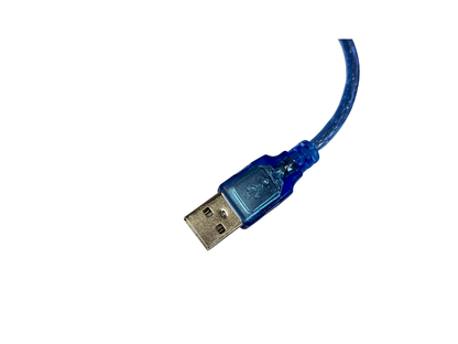 USB-A to USB-C Short Cable (Transparent Blue) — USB 2.0, ~30 cm