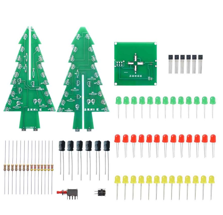  Flashing LED Christmas Tree PCB Kit