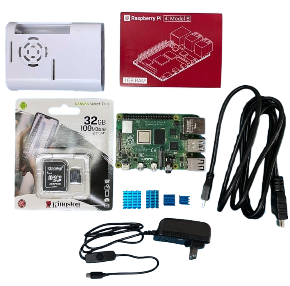 Raspberry Pi 4 Bundle Kit - 8GB with ABS Plastic Casing RPI USB C Power Heat Sink Micro