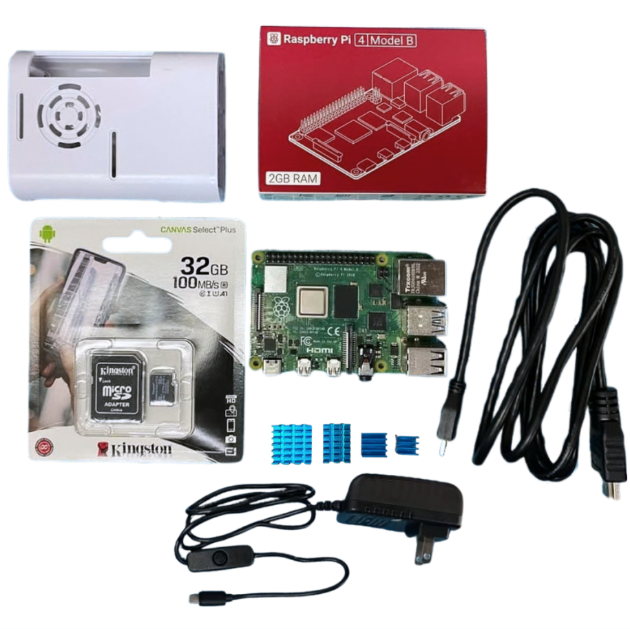 Raspberry Pi 4 Bundle Kit - 8GB with ABS Plastic Casing RPI USB C Power Heat Sink Micro